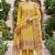 yellow banarasi cotton ethnic partywear suit for girls