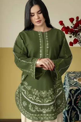 mehendi roman silk embroidered partywear suit for girls