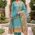 sky blue banarasi cotton ethnic partywear suit for girls