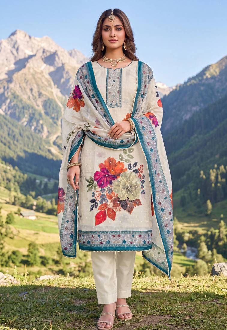 teal modal cotton handwork salwar kameez