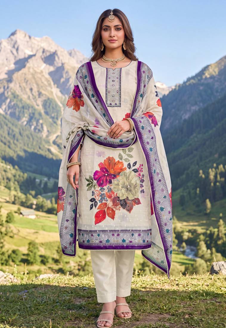 purple modal cotton handwork salwar kameez