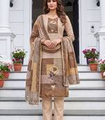 brown modal cotton handwork salwar kameez