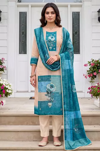 firozi modal cotton handwork salwar kameez