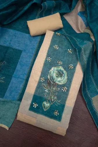 firozi modal cotton handwork salwar kameez