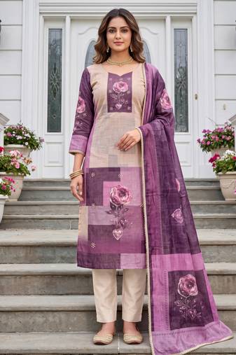 purple modal cotton handwork salwar kameez