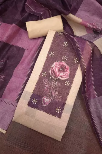 purple modal cotton handwork salwar kameez