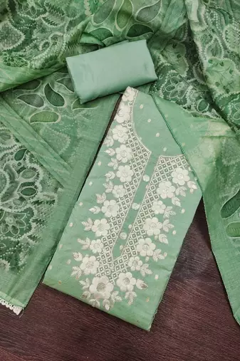 green modal cotton handwork salwar kameez