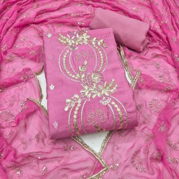 pink chanderi fancy partywear salwar kameez 3