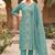 sky blue chanderi fancy partywear salwar kameez