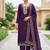 violet chanderi fancy partywear salwar kameez