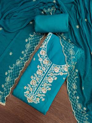 firozi chanderi fancy partywear salwar kameez 2