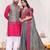 Grey color silk blend jacquard weaving saree with blouse piece