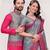 Grey color silk blend jacquard weaving saree with blouse piece