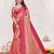 Pink color silk blend jacquard weaving saree with blouse piece