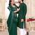 Green color linen cotton zari border saree with running blouse
