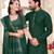 Green color linen cotton zari border saree with running blouse