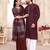 Maroon color linen cotton zari border saree with running blouse