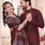Maroon color linen cotton zari border saree with running blouse