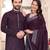 Purple color linen cotton zari border saree with running blouse