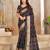 Black color flower patola silk woven work saree with blouse piece