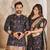 Black color flower patola silk woven work saree with blouse piece