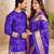 Blue color flower patola silk woven work saree with blouse piece