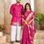 Pink color flower patola silk woven work saree with blouse piece