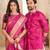 Pink color flower patola silk woven work saree with blouse piece