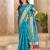 Skyblue color flower patola silk woven work saree with blouse piece