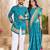 Skyblue color flower patola silk woven work saree with blouse piece