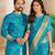 Skyblue color flower patola silk woven work saree with blouse piece