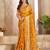 Yellow color flower patola silk woven work saree with blouse piece
