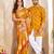 Yellow color flower patola silk woven work saree with blouse piece