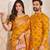 Yellow color flower patola silk woven work saree with blouse piece
