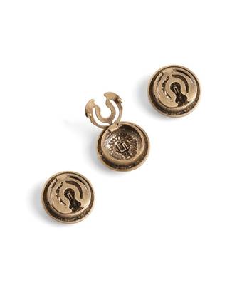 Antique gold plated lion face button cover 4