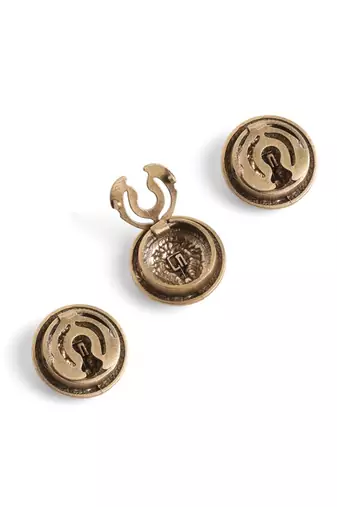 Antique gold plated lion face button cover