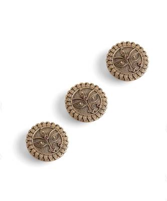 Antique gold plated divine eyes button cover 3