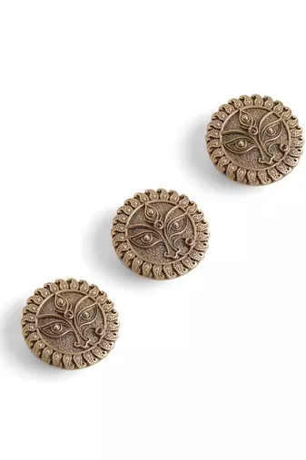 Antique gold plated divine eyes button cover