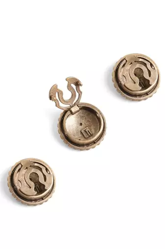 Antique gold plated divine eyes button cover