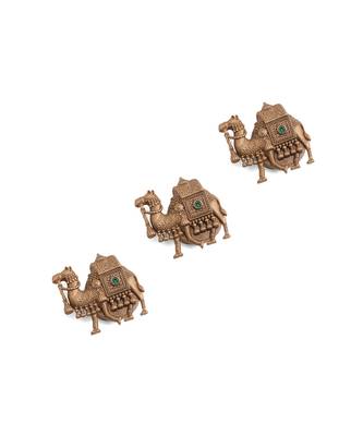 Oxidised antique gold plated royal camel button cover 1