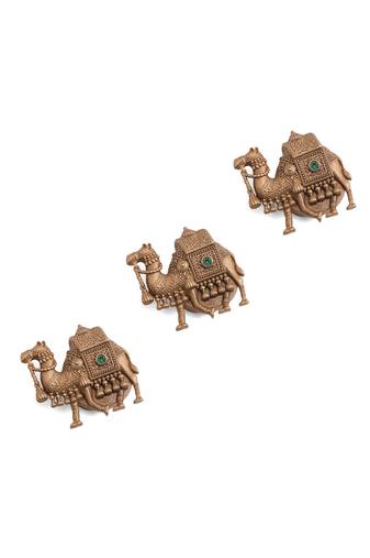 Oxidised antique gold plated royal camel button cover