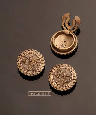 Antique gold plated divine eyes button cover 5