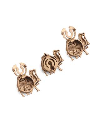Oxidised antique gold plated royal camel button cover 2