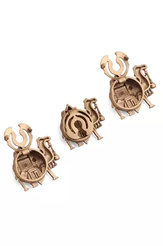 Oxidised antique gold plated royal camel button cover