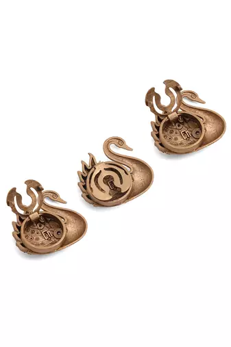Oxidised antique gold plated bird motif button cover