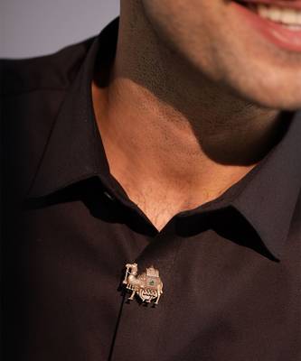 Oxidised antique gold plated royal camel button cover 4