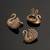Oxidised antique gold plated bird motif button cover