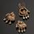 Oxidised antique gold plated radha krishna motif button cover