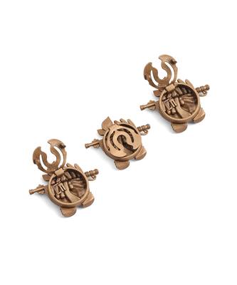 Oxidised antique gold plated krishna hand motif button cover 2