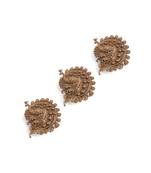 Oxidised antique gold plated peacock motif button cover